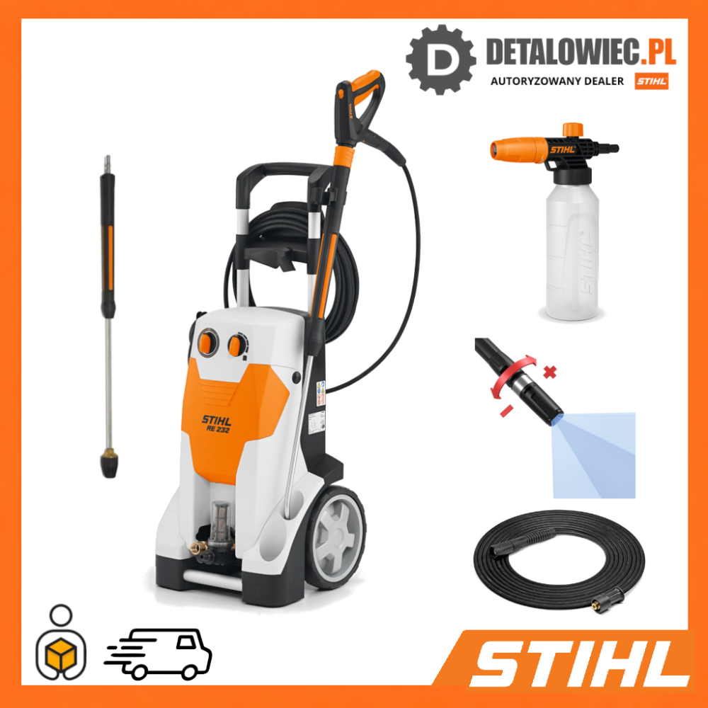 STIHL RE 232 Myjka wysokociśnieniowa + dysza do pianowania
